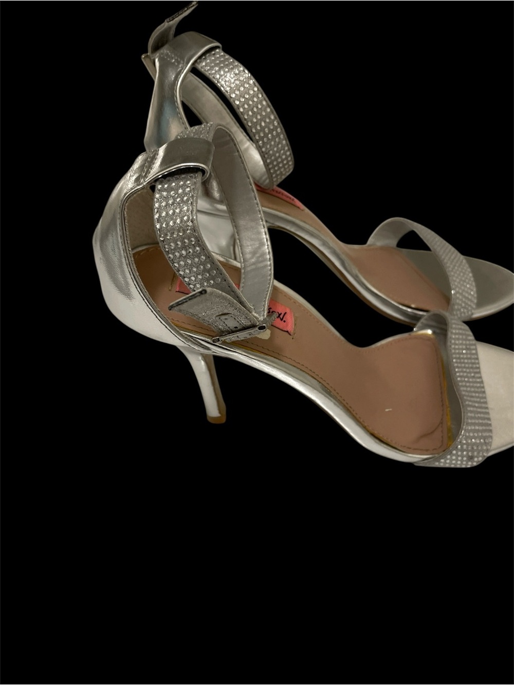 Betsy Johnson Strappy Silver Heels